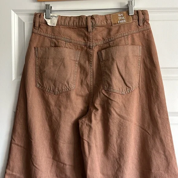 👖 NWT FREE PEOPLE WE THE FREE CRVY GIA HIGH RISE WIDE LEG JEANS PANTS SIZE 31 - Picture 5 of 16